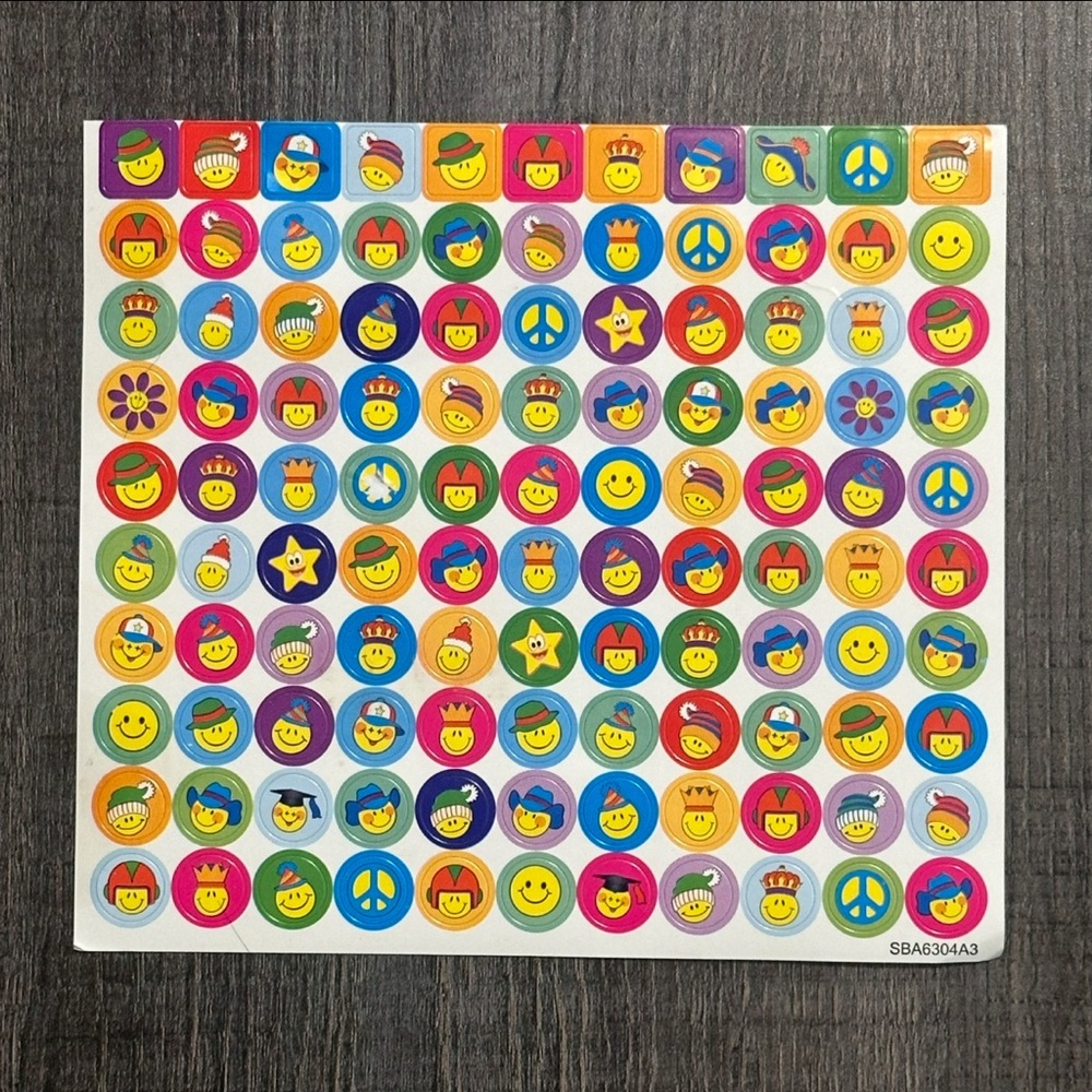 💞 New Sheet of 110 Colorful Emoji Reward or Scrapbook Craft Stickers